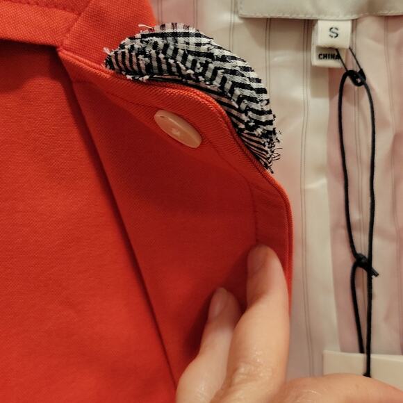 NWT Alex Mill Double Breasted Oxford Blazer in Tomato Red, S - Picture 6 of 10